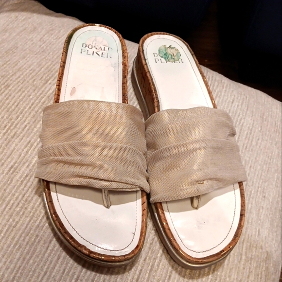 Donald Pliner Caity Stretch Fabric Platform Wedge Sandals US 8 M - Picture 1 of 5